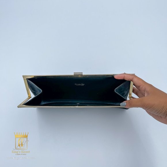 CHRISTIAN DIOR TROTTER VINTAGE KISSLOCK CLUTCH BAG - Picture 6 of 8